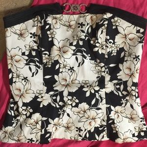 White House Black Market Straplss Corset-Style Top