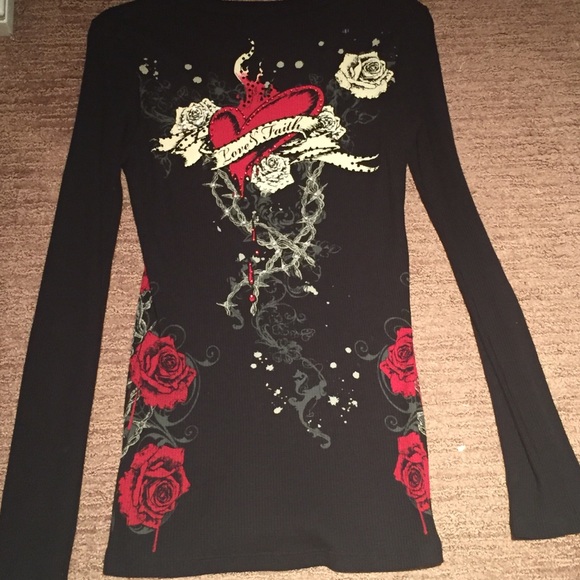 Nordstrom Tops - Love and Faith Black Thermal Shirt