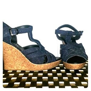 Dark jean wedges