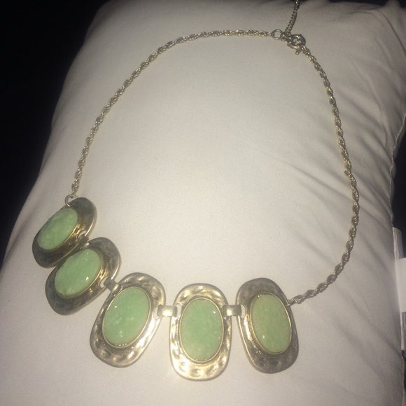 Rustic teal statement necklace