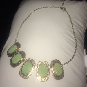 Rustic teal statement necklace