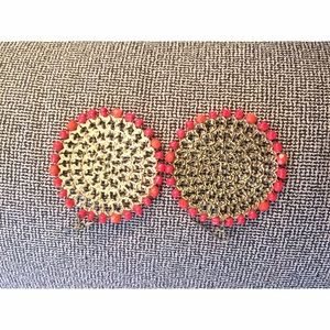 Coral and gold statement earrings!