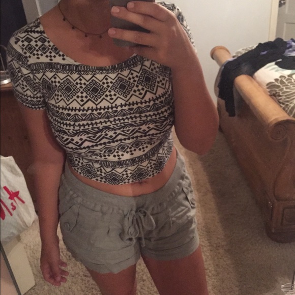 Aztec print crop top