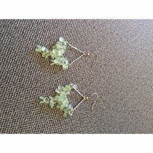 Cute silver and mint dangly earrings