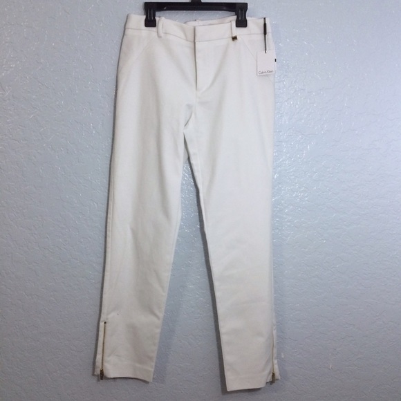 Calvin Klein White Long Dress Pants