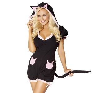 NEW ROMA COZY LIL' CUTIE CAT ROMPER HALLOWEEN LOUNGEWEAR COSTUME