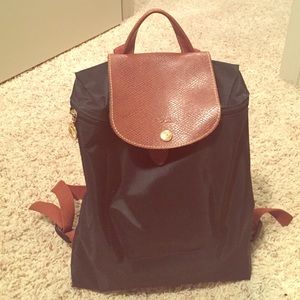 Longchamp black mini backpack