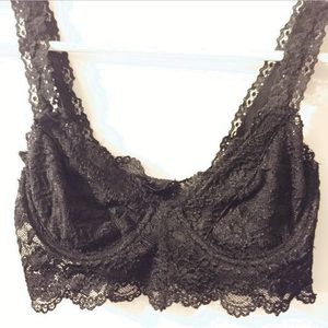 Forever 21 lace bralette lingerie bra black