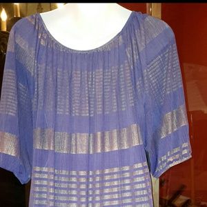 Plus size gold and navy top