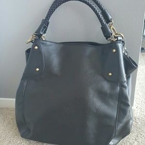 Black leather bag