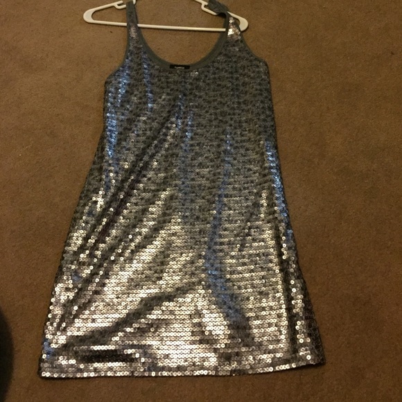 Express Silver sequin dress. Size M
