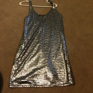 Express Silver sequin dress. Size M