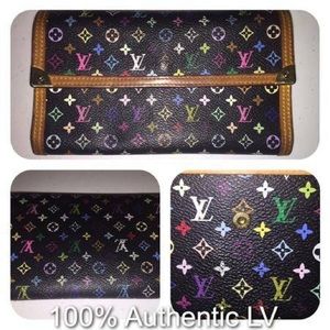 Louis Vuitton multicolor Porte Tresor Wallet black