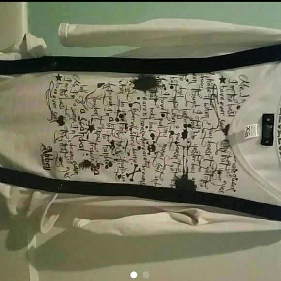 Abbey dawn suspender long sleeve shirt