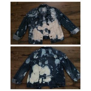 Hand dyed distressed denim jacket