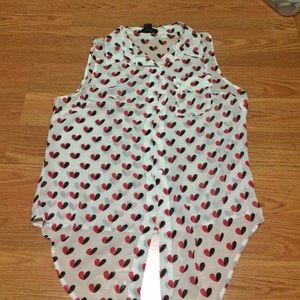 Button up heart blouse
