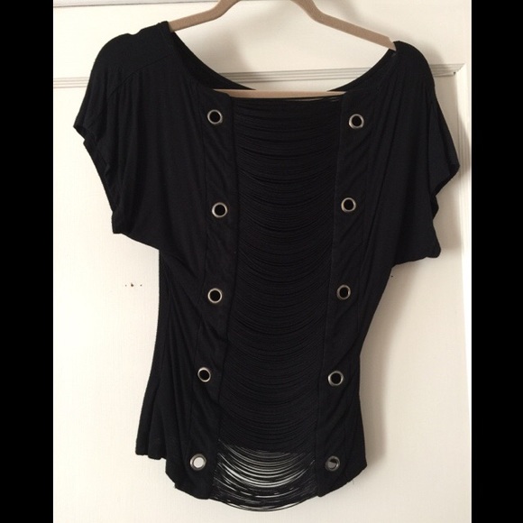 Black Scoop Neck Back Detail