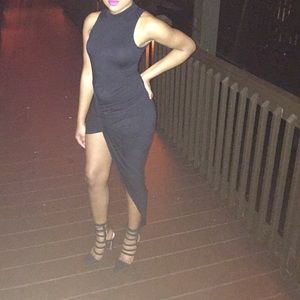 Asymmetrical Black Dress