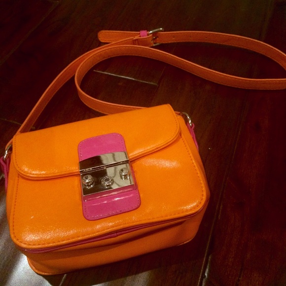 Bright Orange & Pink Crossbody
