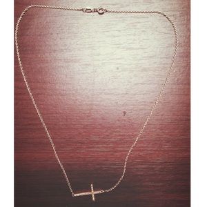 Kay's Sterling Silver and Diamond Cross Necklace