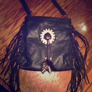Genuine leather Carlos Santana fringe purse