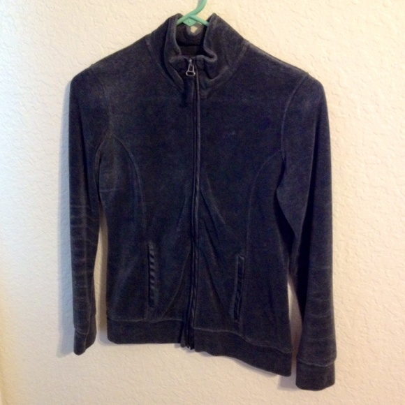 Gray velour zip-up