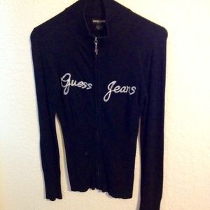 Guess black turtleneck zipped sweater
