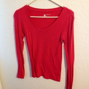 Pink Gap V-neck long sleeve