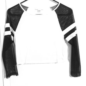 White and black crop top