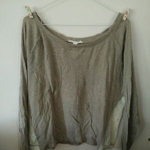 Lace Inset Long Sleeve Top
