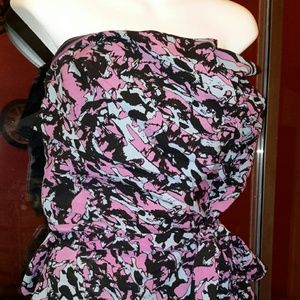 Strapless top padded front for bra plus size