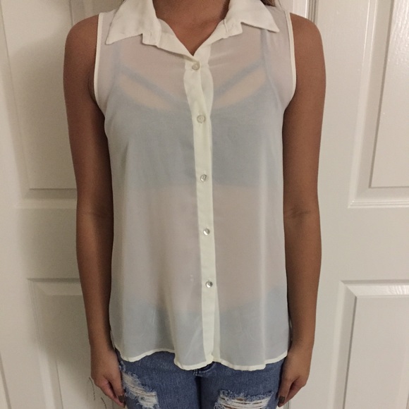 Cream button up