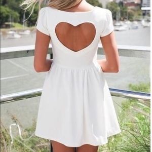 Cut-out heart white dress SABO SKIRT
