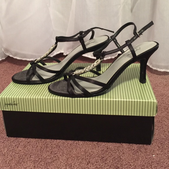 Black strap heels