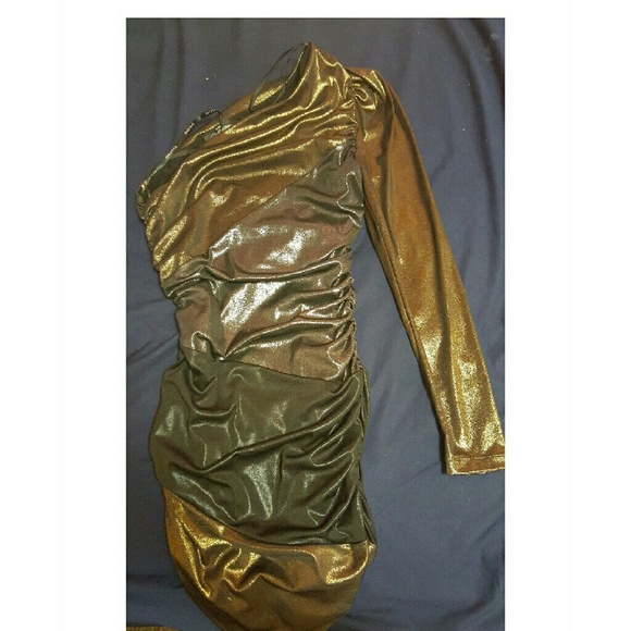 Bebe platinum/gold color dress