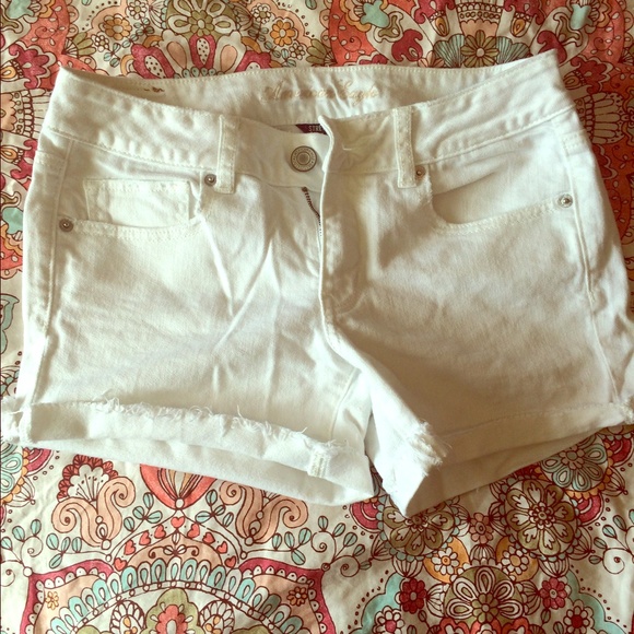 White jean shorts