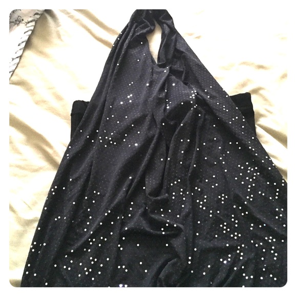Black with sliver sparkles tub top. Really cute.