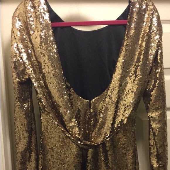 Gold Sequin Party Dress - Picture 1 of 4