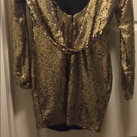 Gold Sequin Party Dress - Picture 4 of 4