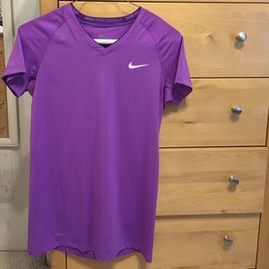 Purple Nike Pro Combat Dri-Fit shirt