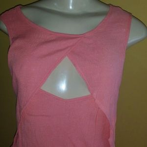 Salmon top with pee-a-boo front