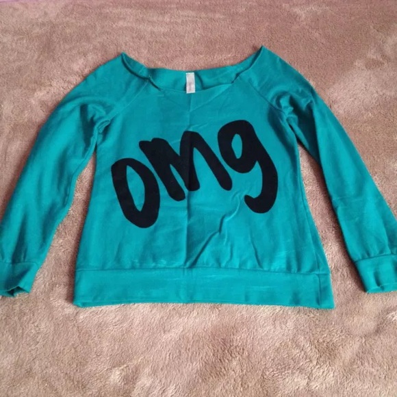 ❌SOLD❌ Turquoise OMG Wet Seal Nasty Gal Sweater