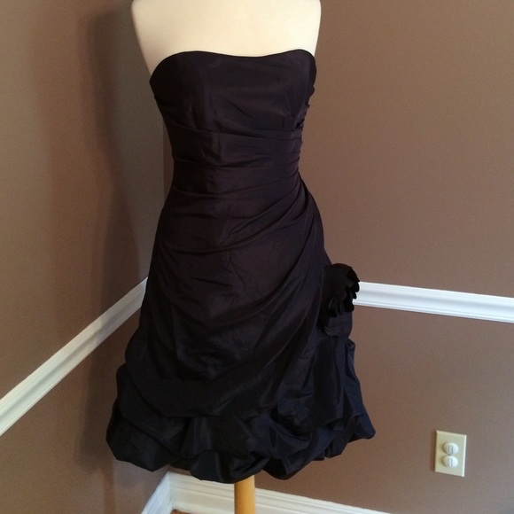 Navy Blue taffeta formal dress