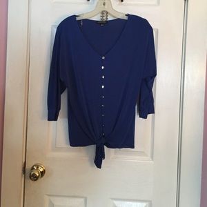 3/4 sleeve Royal blue blouse.
