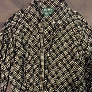 Ralph Lauren Black & White Plaid Button Down