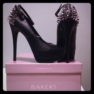 Bakers black spike heels
