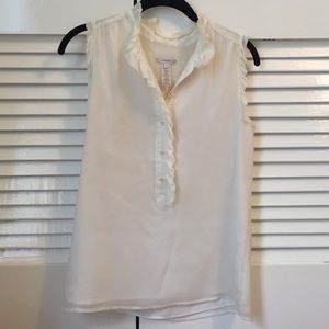 JCrew Sleeveless Silk Cream Top