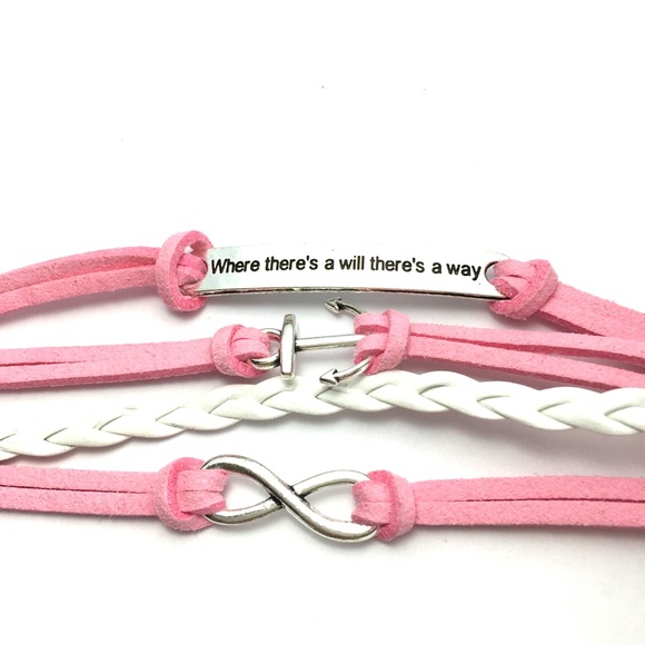 Jewelry - Pink white anchor infinity bracelet