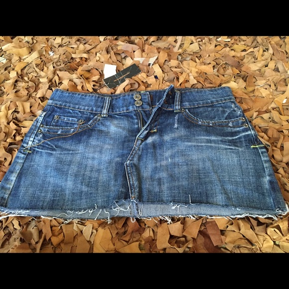 Low Rise Blue Jean Skirt