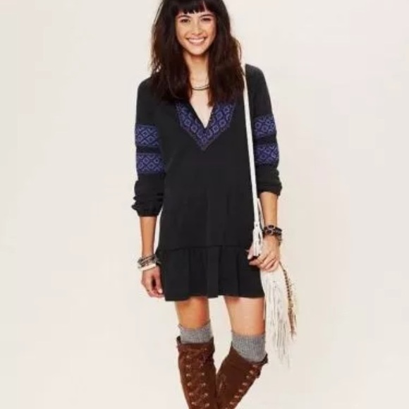 ✨SOLD✨Free people hooded tunic sweater boho small